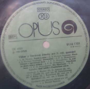 4LP/Set di cofanetti Various: Výber Z Literárnej Čítanky Pre II. Ročník Gymnázií