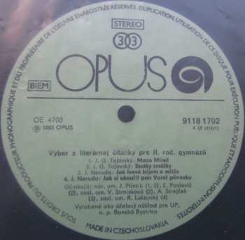 4LP/Set di cofanetti Various: Výber Z Literárnej Čítanky Pre II. Ročník Gymnázií