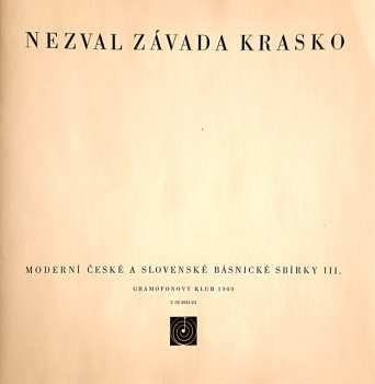 Set di cofanetti/2EP Vítězslav Nezval: Moderní České A Slovenské Básnické Sbírky III.