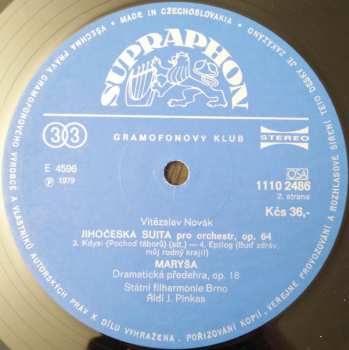 LP Brno State Philharmonic Orchestra: Jihočeská Suita / Maryša (79 2)