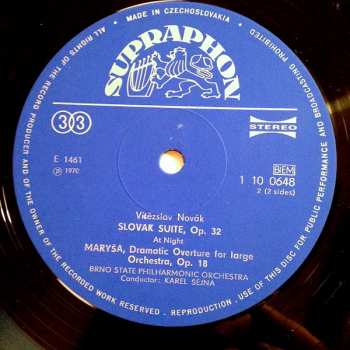 LP Brno State Philharmonic Orchestra: Slovak Suite / Maryša (73 2)
