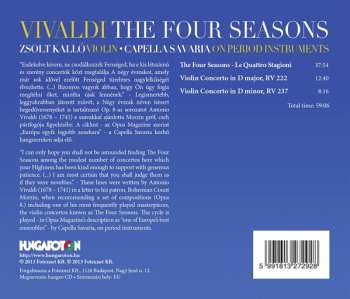 CD Antonio Vivaldi: Concertos: Capella Savaria On Period Instruments