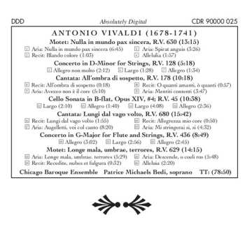 CD Antonio Vivaldi: A Vivaldi Concert (Vocal And Instrumental Works By The Italian Baroque Master)