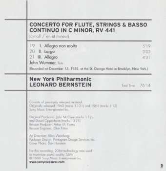 CD Leonard Bernstein: The Four Seasons (Le Quattro Stagioni) / Concerto For Diverse Instruments / Oboe Concerto / Flute Concerto