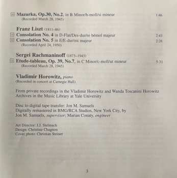 CD Vladimir Horowitz: The Private Collection, Vol. 1