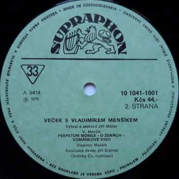 LP Vladimír Menšík: Večer S Vladimírem Menšíkem 1