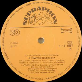 2LP Vodňanský & Skoumal: Hurá Na Bastilu / S Úsměvem Donkichota (2xLP)