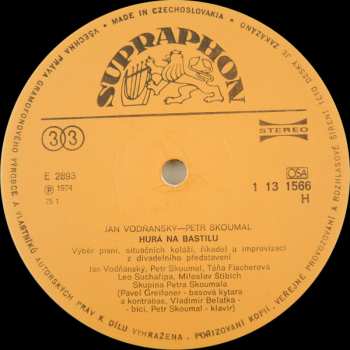 2LP Vodňanský & Skoumal: Hurá Na Bastilu / S Úsměvem Donkichota (2xLP)