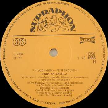 2LP Vodňanský & Skoumal: Hurá Na Bastilu / S Úsměvem Donkichota (2xLP)