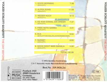 CD Volker Schlott Quartett: The Day Before