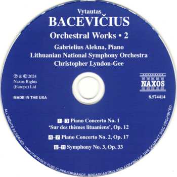 CD Lithuanian National Symphony Orchestra: Orchestral Works • 2