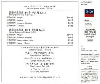 CD Wolfgang Amadeus Mozart: String Quintets K.515 & K.516