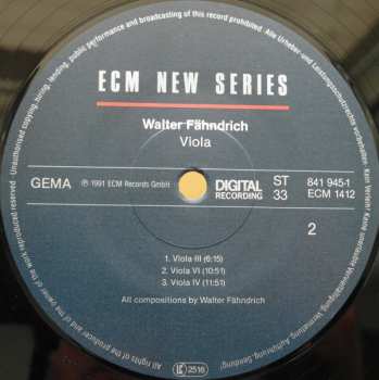LP Walter Fähndrich: Viola