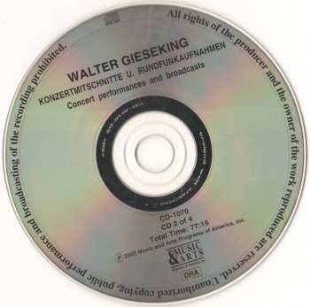 4CD/Set di cofanetti Walter Gieseking: Konzertmitschnitte U. Rundfunkaufnahmen / Public Performances And Broadcasts (From The Collection Of Deutsches Rundfunkarchiv)