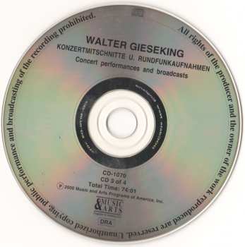 4CD/Set di cofanetti Walter Gieseking: Konzertmitschnitte U. Rundfunkaufnahmen / Public Performances And Broadcasts (From The Collection Of Deutsches Rundfunkarchiv)