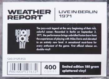 2LP Weather Report: Live In Berlin 1971 CLR | LTD