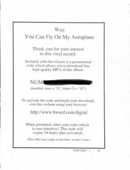 LP Wee: You Can Fly On My Aeroplane CLR