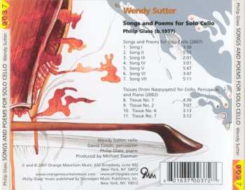 CD Philip Glass: Songs And Poems For Solo Cello