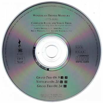 2CD Wenzeslaus Matiegka: Complete Flute And Violin Trios