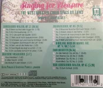 CD Johannes Brahms: Singing For Pleasure - The Westminster Choir Sings Brahms