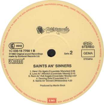 LP Whitesnake: Saints & Sinners