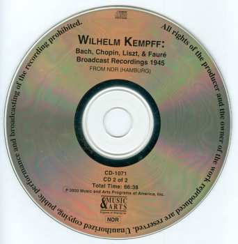 CD Wilhelm Kempff: Rare Recordings (1936-1945)