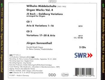 2CD Jürgen Sonnentheil: Goldberg Variations (Organ Works 4)