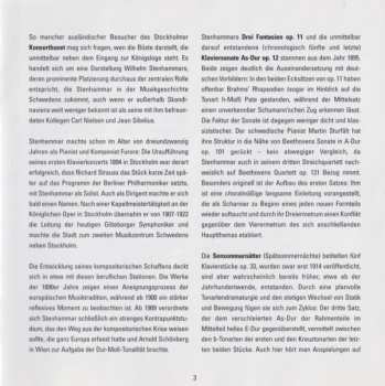 CD Wilhelm Stenhammar: Klavierwerke = Piano Pieces, Tre Fantasier Op.11 ∙ Sensommarnätter Op.33 ∙ Sonate Op.12