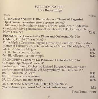 CD Sergei Prokofiev: Live Performances: Three First Releases