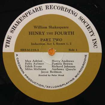 4LP/Set di cofanetti William Shakespeare: Henry The Fourth Part Two