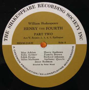 4LP/Set di cofanetti William Shakespeare: Henry The Fourth Part Two