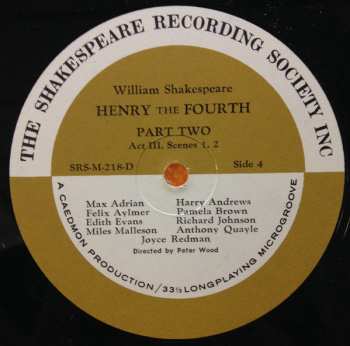 4LP/Set di cofanetti William Shakespeare: Henry The Fourth Part Two