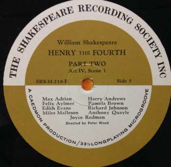 4LP/Set di cofanetti William Shakespeare: Henry The Fourth Part Two