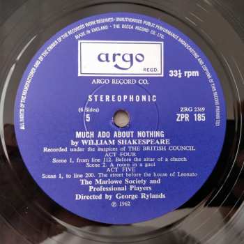 3LP/Set di cofanetti William Shakespeare: Much Ado About Nothing