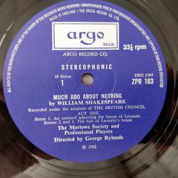 3LP/Set di cofanetti William Shakespeare: Much Ado About Nothing