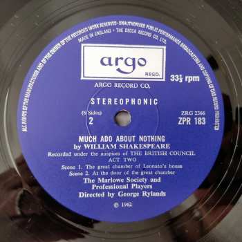 3LP/Set di cofanetti William Shakespeare: Much Ado About Nothing