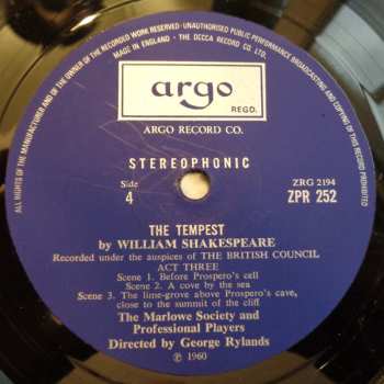3LP/Set di cofanetti William Shakespeare: The Tempest