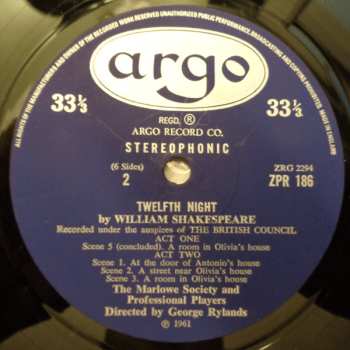 3LP/Set di cofanetti William Shakespeare: Twelfth Night