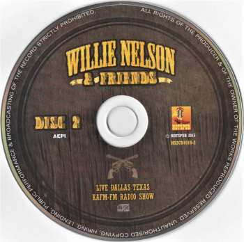 2CD Willie Nelson: Live Dallas Texas KAFM-FM Radio Show