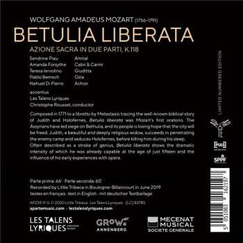 2CD Wolfgang Amadeus Mozart: Betulia Liberata LTD | NUM