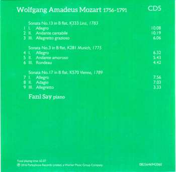 6CD/Set di cofanetti Wolfgang Amadeus Mozart: Complete Piano Sonatas