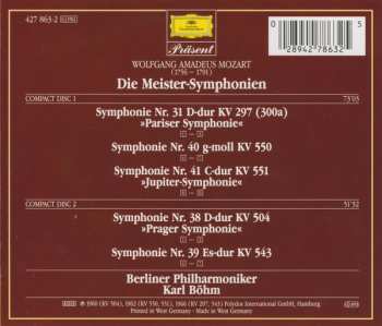 2CD Wolfgang Amadeus Mozart: Die Meister-Symphonien Nr. 31, 38, 39, 40, 41