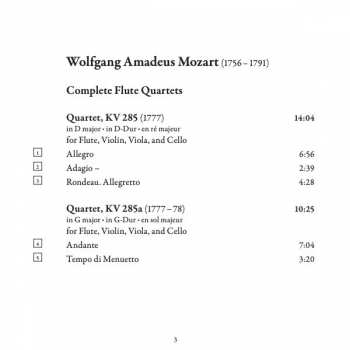 CD Wolfgang Amadeus Mozart: Flute Quartets