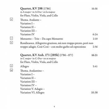 CD Wolfgang Amadeus Mozart: Flute Quartets