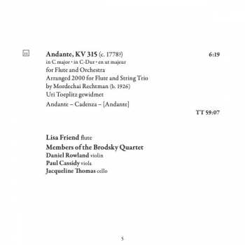 CD Wolfgang Amadeus Mozart: Flute Quartets