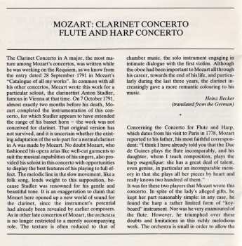 CD Wolfgang Amadeus Mozart: Klarinettenkonzert (Clarinet Concerto) - Konzert Für Flöte & Harfe (Concerto for Flute & Harp)