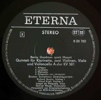 LP Wolfgang Amadeus Mozart: Benny Goodman Spielt Mozart