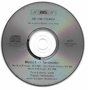 CD Wolfgang Amadeus Mozart: Mozart: Serenades Nos. 4 + 5