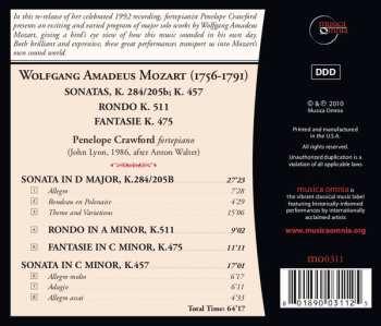 CD Wolfgang Amadeus Mozart: Sonatas, K. 284/205b; K. 457 / Rondo K. 511 / Fantasie K. 475