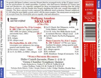 CD Wolfgang Amadeus Mozart:  Piano Concertos Nos.. 8 & 23 (arr. Lachner)